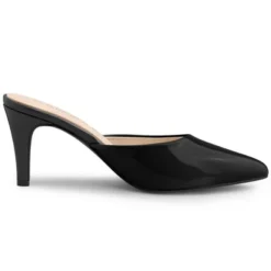 Allegra K Women's Pointed Toe Stiletto Slide Mules Heels -Noble Heels GUEST d7e206ac 01fb 4065 a541 627c8f7631b6