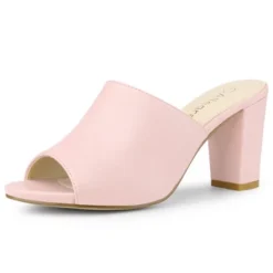 Allegra K Women's Slip On Block Heel Slide Sandals -Noble Heels GUEST d8a0056b 7050 4a7c be7d 35a1d1ca26a4