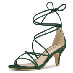 Allegra K Women's Strappy Kitten Heel Lace Up Sandals -Noble Heels GUEST d9588650 32e0 4b8b a8a6 66cd1e6b94af