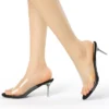 Allegra K Women's Clear Strap Stiletto Slide Heels Sandals -Noble Heels GUEST daa715c1 de6f 4cdd 92c2 9ff0d56c73a4