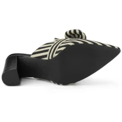 Allegra K Women's Stripe Bow Pointed Toe Block Heel Mules 18 Allegra K Women's Stripe Bow Pointed Toe Block Heel Mules -Noble Heels GUEST dace4409 904d 4d36 ae9b 0d8d0927eddc