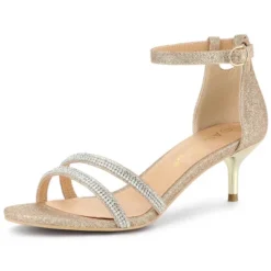 Allegra K Women's Stiletto Kitten Heels Glitter Heel Sandals -Noble Heels GUEST dcd44195 7d99 4b2f a442 16a846d651b7