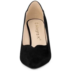 Allegra K Women's Pointed Toe Pull On Stiletto Heels Pumps