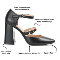 Journee Collection Womens Isadorah Mary Jane Mid Block Heel Square Toe Pumps -Noble Heels GUEST df945837 9208 4ffd a574 2b2b8d23e92b