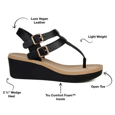 Journee Collection Womens Bianca Tru Comfort Foam Wedge Heel Buckle Sandals 9 Journee Collection Womens Bianca Tru Comfort Foam Wedge Heel Buckle Sandals - Image 7