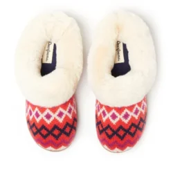 Dearfoams Women's Hannah Festive Knit Clog Slipper -Noble Heels GUEST e0032362 037b 4788 9726 3831665d07f4