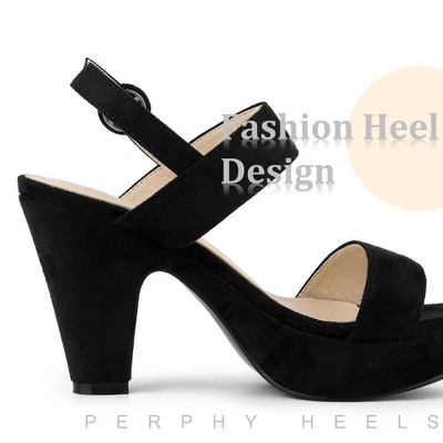 Perphy Platform Slingback Block Heeled Sandals For Women 6 Perphy Platform Slingback Block Heeled Sandals For Women - Image 4