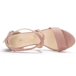 Allegra K Women's Crisscross Ankle Strap Block Heel Sandals -Noble Heels GUEST e1c8e842 a411 4a42 9f18 f8a58e1ab6b8