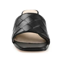 Journee Signature Womens Genuine Leather Kellee Slip On Stacked Heel Open Square Toe Sandals -Noble Heels GUEST e1f65709 34d5 4999 af8b 1db84237338d