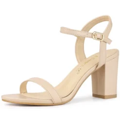 Allegra K Women's Slingback Chunky High Heels Sandals -Noble Heels GUEST e6a70042 f3a0 4621 a51b c991cfbf96f3