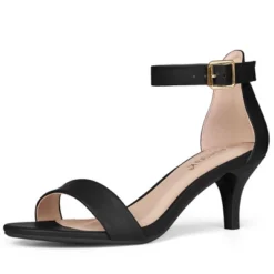 Allegra K Women's Ankle Strap Kitten Sandals -Noble Heels GUEST e89b0802 2194 46a5 ad92 a84b1aa2bfbe