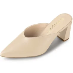 Allegra K Women's Pointed Toe Chunky Heels Slides Mules -Noble Heels GUEST ed9cb048 7208 4aff 876c 946c66aa2e4d
