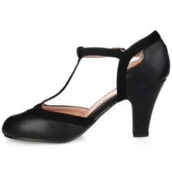 Journee Collection Womens Olina Wide Width Round Toe High Block Heel Pumps