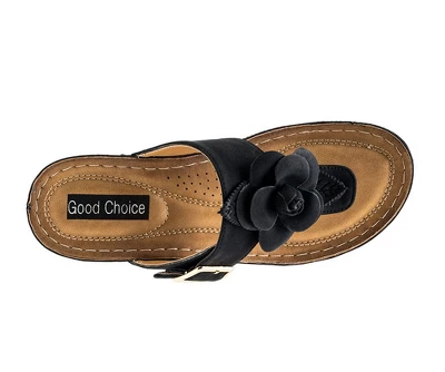 GC Shoes Flora Flower Comfort Slide Wedge Sandals 5 GC Shoes Flora Flower Comfort Slide Wedge Sandals - Image 3