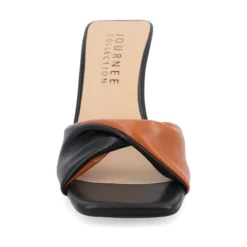 Journee Collection Womens Aylia Clear Block Heel Soft Vegan Leather Slip On Sandals -Noble Heels GUEST f4af3fd4 8ce5 43b5 b982 178fd47736d5