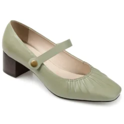 Journee Signature Womens Genuine Leather Ellsy Mary Jane Low Stacked Heel Square Toe Pumps -Noble Heels GUEST f5b16485 55d8 452e 8ddd 913fd4d0dd8b