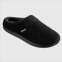 Isotoner Women's Diamond Quilted Microterry Hoodback Slippers - Black -Noble Heels GUEST f6dba893 12bb 4306 b539 9251868363cc