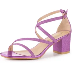 Allegra K Women's Glitter Crisscross Strap Chunky Sandals 23 Allegra K Women's Glitter Crisscross Strap Chunky Sandals -Noble Heels GUEST f87d4812 5cf1 430a 93c3 1f1b70a2db74