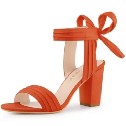 Allegra K Women's Open Toe Ankle Tie Back Chunky Heel Sandals -Noble Heels GUEST fabdb47e 450b 45d9 9061 c50ea8cbb1d0