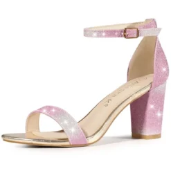 Allegra K Women's Gradient Glitter Chunky Heels Sandals 18 Allegra K Women's Gradient Glitter Chunky Heels Sandals -Noble Heels GUEST fb8e2420 da1a 4c8e bba6 672bb4f4e2f3