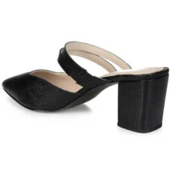 Journee Signature Womens Genuine Leather Kaitlynn Mules Low Block Heel Almond Toe Pumps -Noble Heels GUEST fe347f0e f5ed 4fe5 9894 782f6a9b82a6