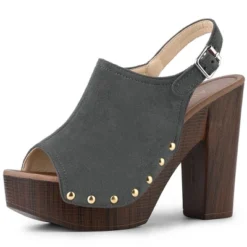 Allegra K Women's Open Toe Slingback Platform Chunky Heel Sandals -Noble Heels GUEST ff4d0bc3 853a 4c3e b915 d9fba199244a